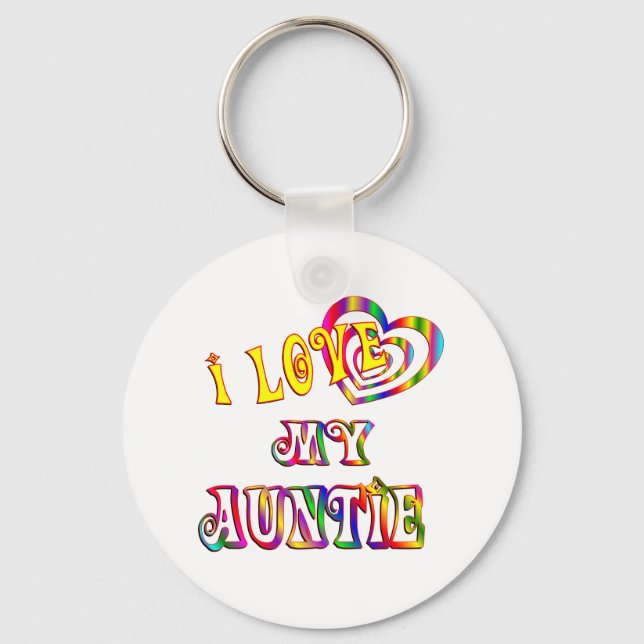 I Love My Auntie Key Ring (Front)