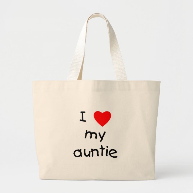 I Love My Auntie Large Tote Bag (Front)