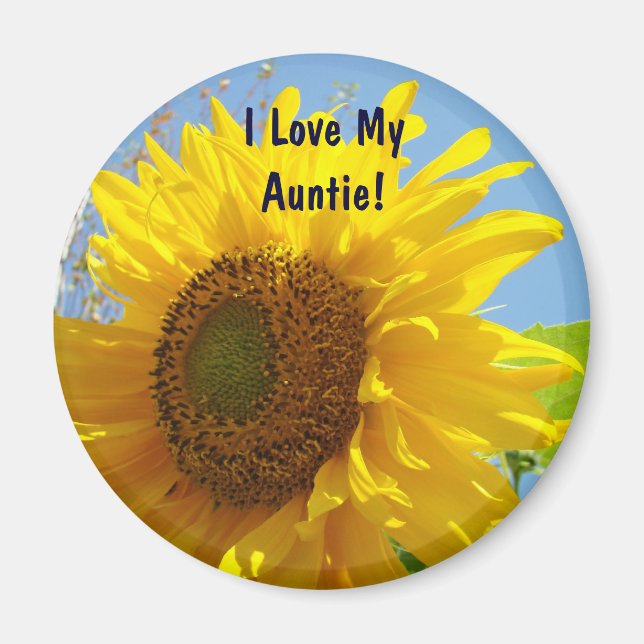 I Love My Auntie! magnets Yellow Sunflowers (Front)
