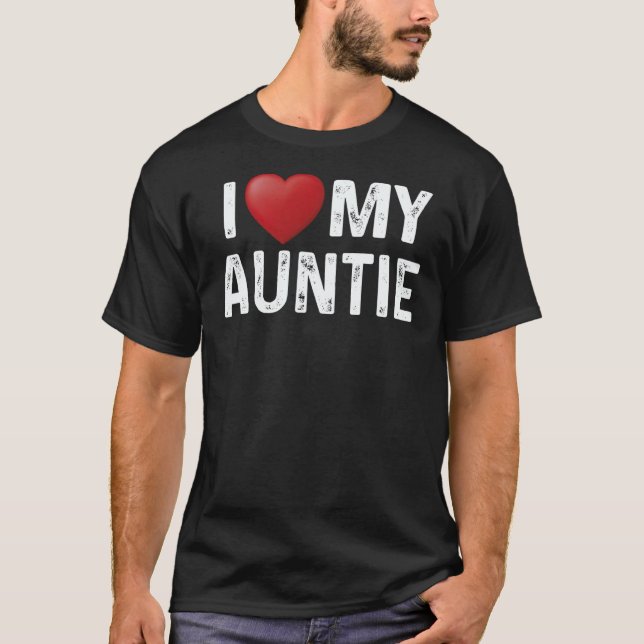 I Love My Auntie Matching Family Love Heart T-Shirt (Front)