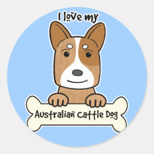 I Love My Australian Cattle Dog Classic Round Sticker