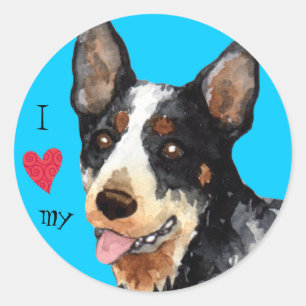 I Love my Australian Cattle Dog Classic Round Sticker