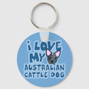 I Love My Australian Cattle Dog Key Ring