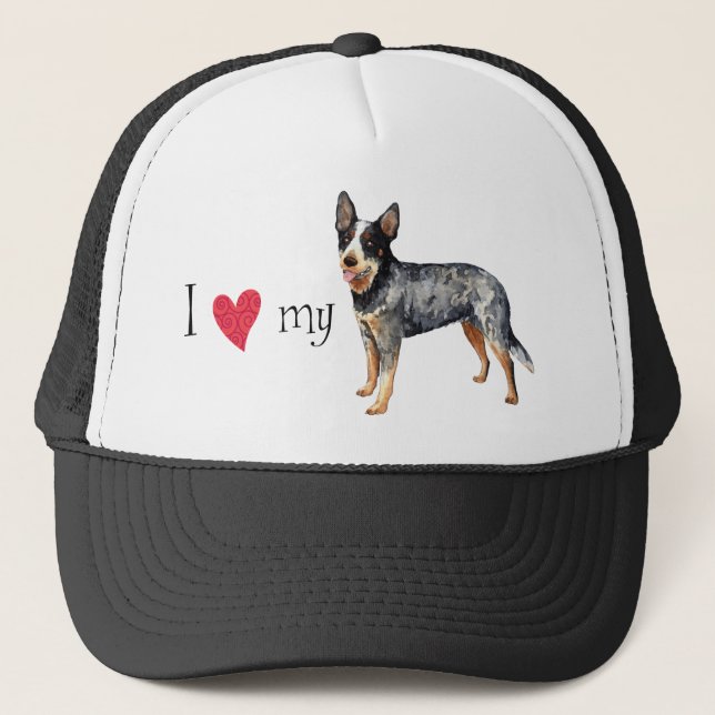 I Love my Australian Cattle Dog Trucker Hat (Front)