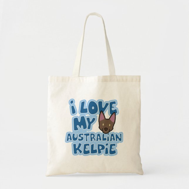 I Love My Australian Kelpie Bag (Front)