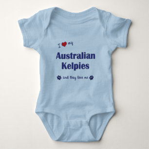 I Love My Australian Kelpies (Multiple Dogs) Baby Bodysuit