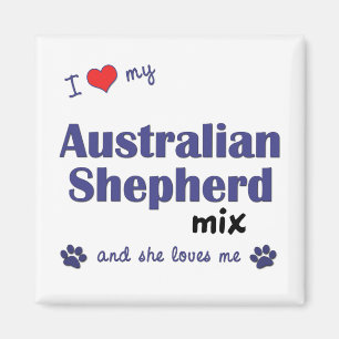 I Love My Australian Shepherd Mix (Female Dog) Magnet