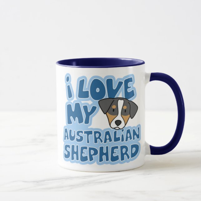 I Love My Australian Shepherd Mug (Right)