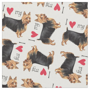 I Love my Australian Terrier Fabric
