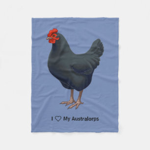 I Love My Australorp Chicken Fleece Blanket
