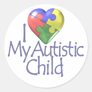 I Love My Autistic Child Classic Round Sticker
