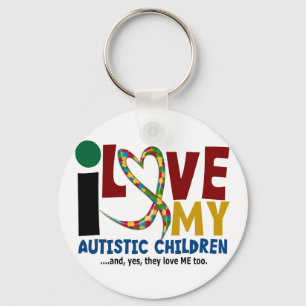 I Love My Autistic Children 2 AUTISM AWARENESS Key Ring