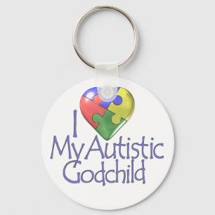 I Love My Autistic Godchild Key Ring
