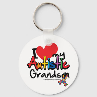 I Love My Autistic Grandson Key Ring