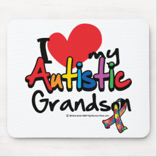 I Love My Autistic Grandson Mouse Pad
