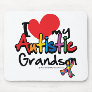 I Love My Autistic Grandson Mouse Pad