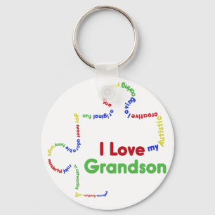 I Love my autistic Grandson Puzzle Piece Key Ring