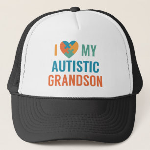 I Love My Autistic Grandson Trucker Hat
