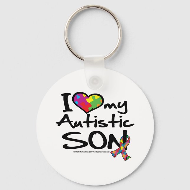 I Love My Autistic Son Key Ring (Front)