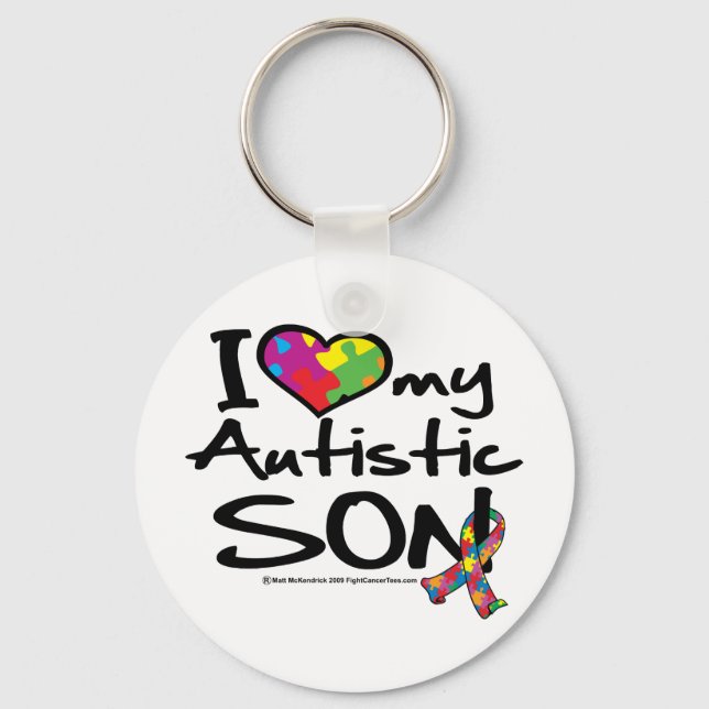 I Love My Autistic Son Key Ring (Front)