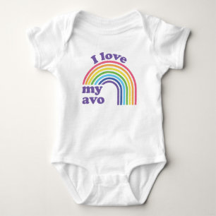 I Love My Avo - Cute Rainbow Baby Bodysuit