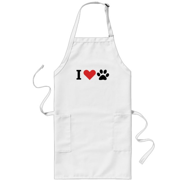 I love my awesome cat dog long apron (Front)