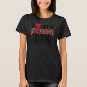 I Love My Awesome Grandma Is My Heartbeat Valentin T-Shirt