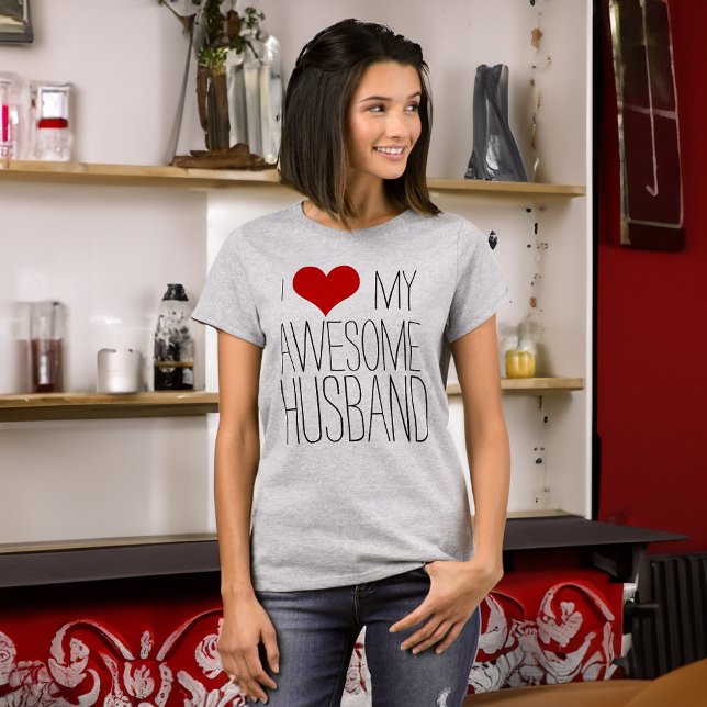 I Love My Awesome Husband, His/Her Valentine's Day T-Shirt (i love my awesome husband shirt)