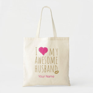 I love My Awesome Husband Wedding Anniversary Tote Bag