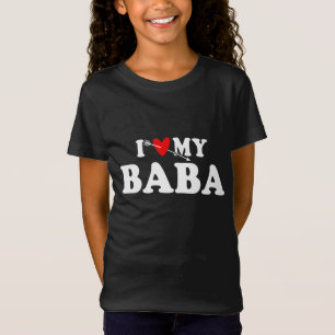 I Love My Baba with Heart Fathers day Wear for Kid T-Shirt