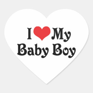 I Love My Baby Boy Heart Sticker