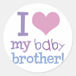 I Love My Baby Brother Classic Round Sticker