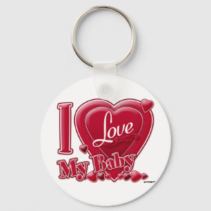 I Love My Baby red - heart Key Ring