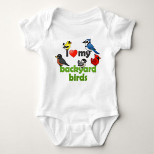 I Love My Backyard Birds Baby Bodysuit