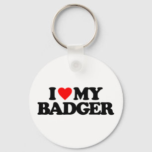 I LOVE MY BADGER KEY RING
