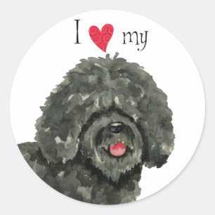 I Love my Barbet Classic Round Sticker