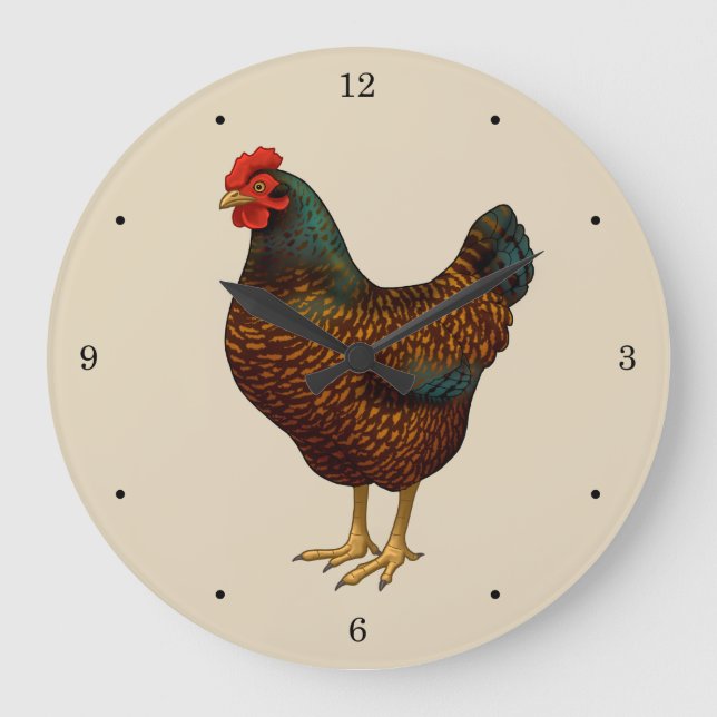 I Love My Barnevelder Chickens Large Clock (Front)