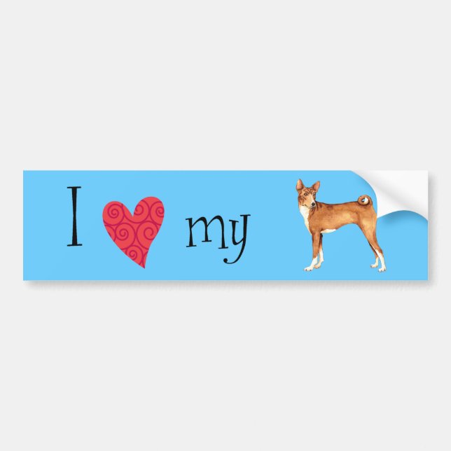 I Love my Basenji Bumper Sticker (Front)