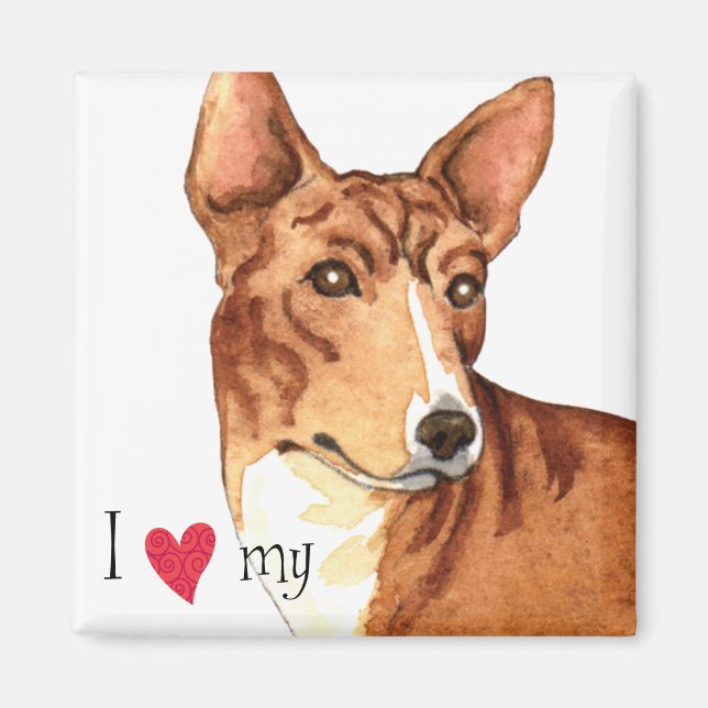 I Love my Basenji Magnet (Front)