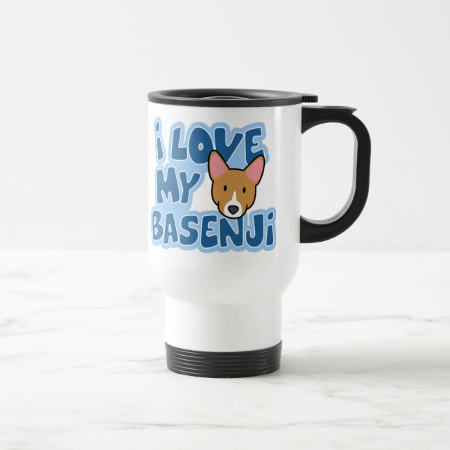 I Love My Basenji Travel Mug (Right)