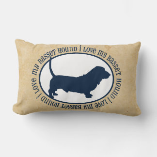 I Love My Basset Hound Lumbar Cushion