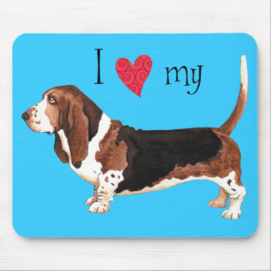 I Love my Basset Hound Mouse Pad