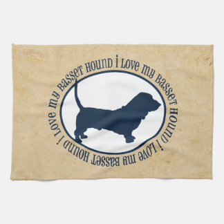 I Love My Basset Hound Tea Towel