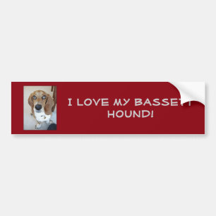 I love my Bassett Hound!  Bumper Sticker