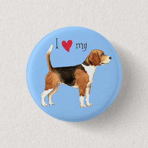 I Love my Beagle 3 Cm Round Badge