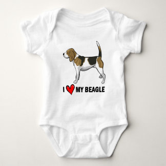 I Love My Beagle Baby Bodysuit