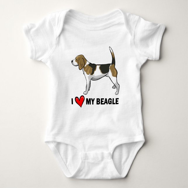 I Love My Beagle Baby Bodysuit (Front)