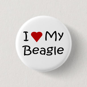I Love My Beagle Dog Lover Gifts and Apparel 3 Cm Round Badge
