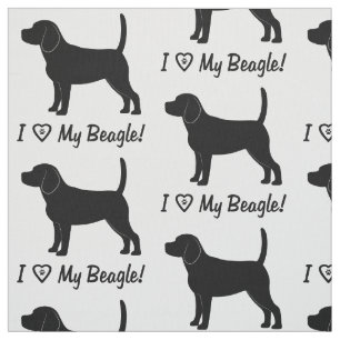 I Love My Beagle Fabric