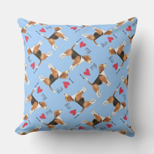 I Love my Beagle Outdoor Cushion